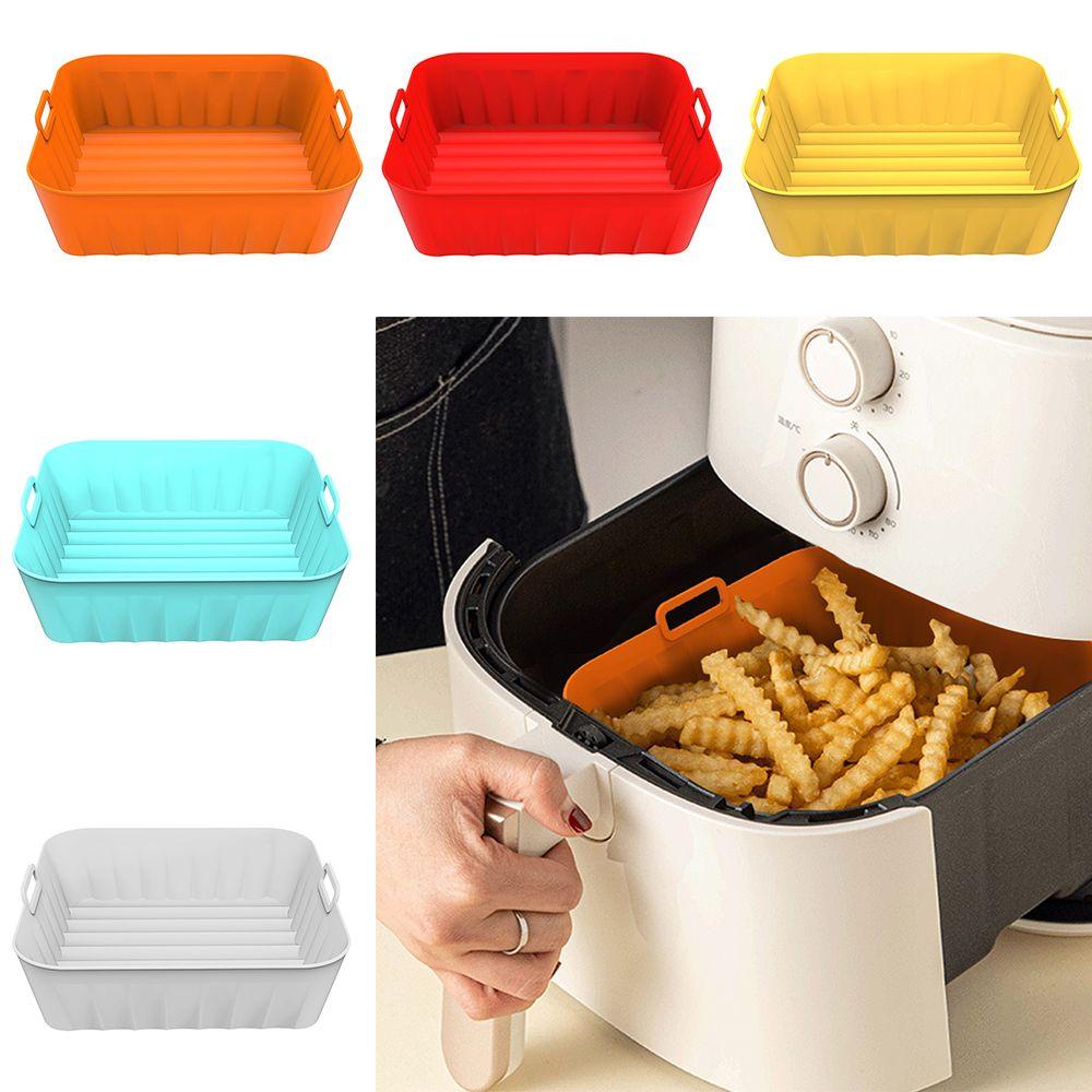 Solighter Square Silicone Pot Grill Pot Tray Reusable Pizza Plate AirFryer Aksesoris Baking Basket