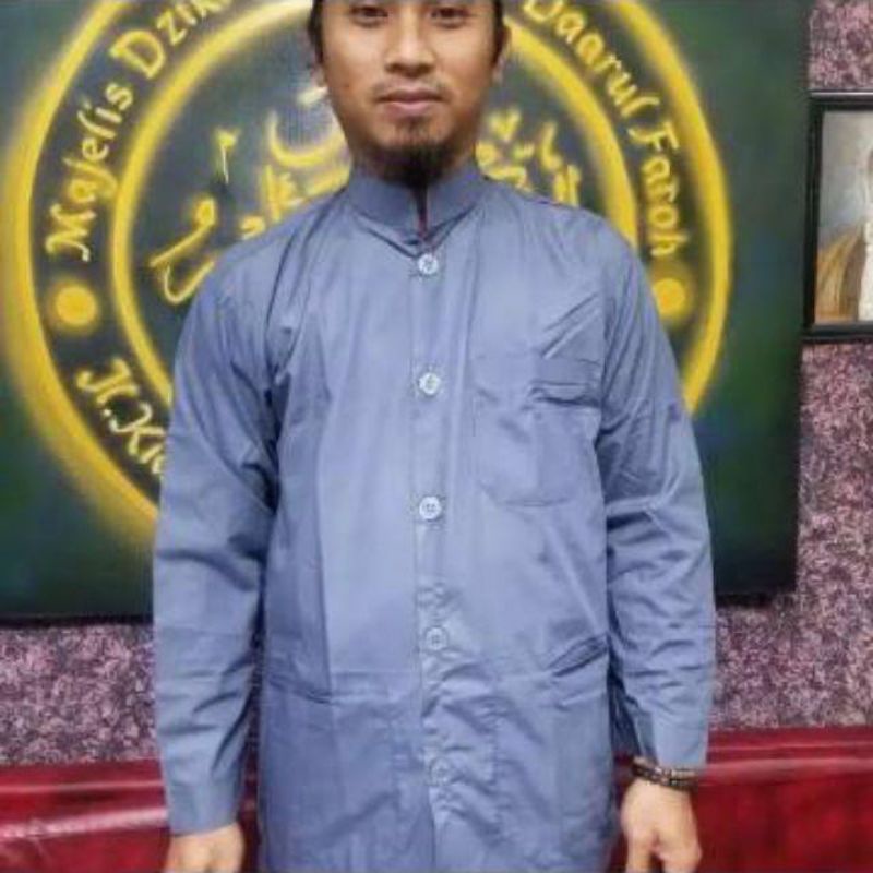 BAJU KOKO AMMU merek Oemar terlaris haibah ammu atasan pria baju  koko pria habaib kiyai para ust-Abu biru