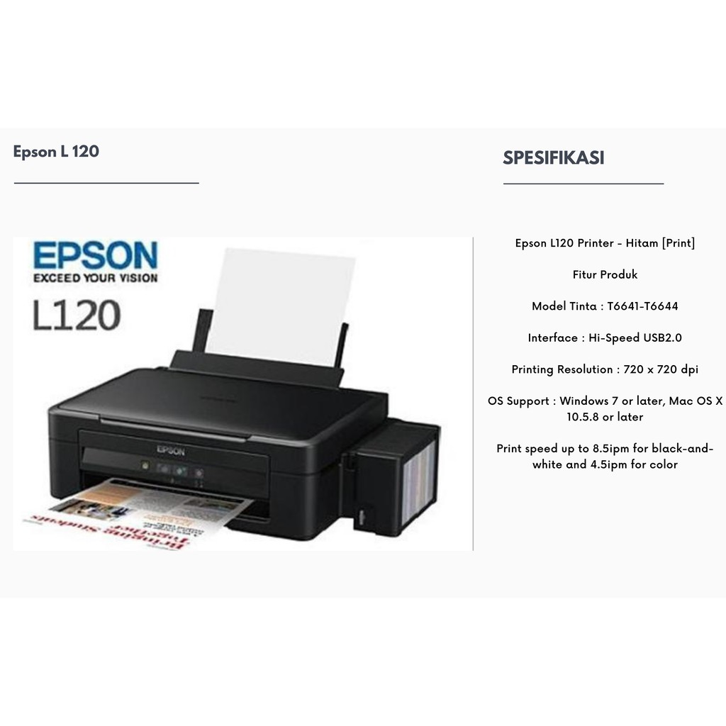 Jual Printer Epson L120 Ink Tank Infus System Shopee Indonesia 0084