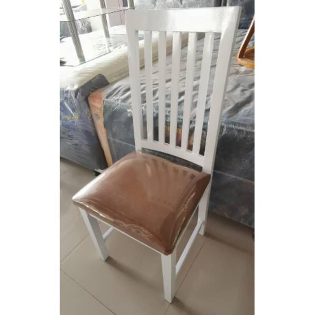 Kursi minimalis jari duco putih scandinavia kursi meja makan minimalis putih jok semi kulit oscar