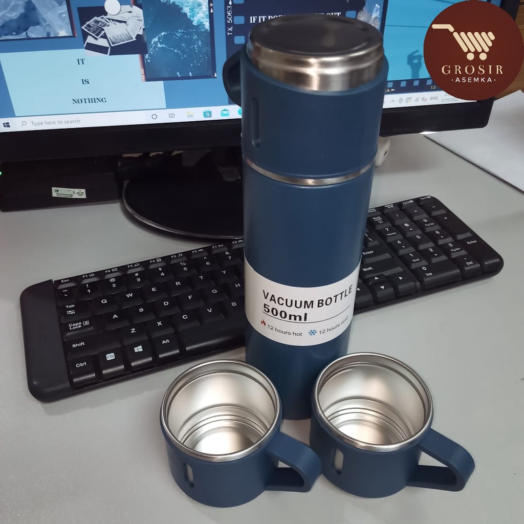Termos Sultan Vacuum Flask Box Hampers 500ml / Tumbler Botol Minum Set Cangkir 500 ML Panas Dingin