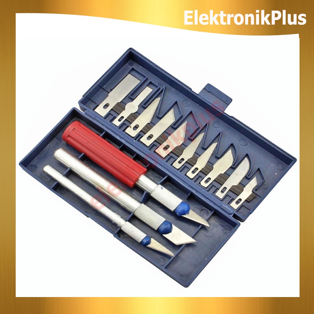 ElektronikPlus Set Pisau Ukir Seni 13 in 1 Crafting Knife 3 Handle