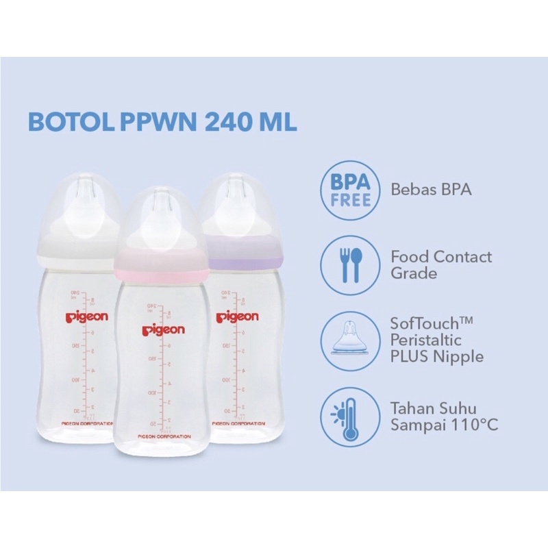 Pigeon paket beli 2 bonus 1 botol pp wide neck 240 ml