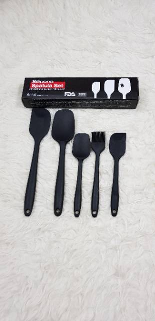 rubber spatula set 5pcs non sambungan with box