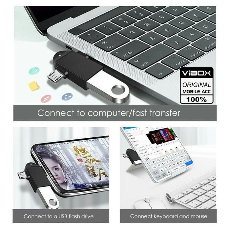 OTG VIBOX OTG-21 2IN1 MICRO TYPE-C On The Go VIBOX 2 IN 1 Tipe-c Micro