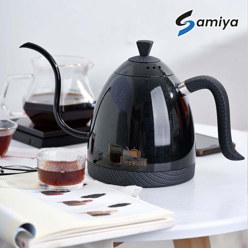 brewista artisan gooseneck kettle electric whole white / teko kopi elektrik pure white color