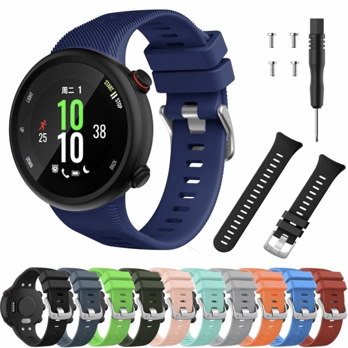 STRAP SILICONE RUBBER TALI JAM TANGAN SMARTWATCH GARMIN FORERUNNER 45
