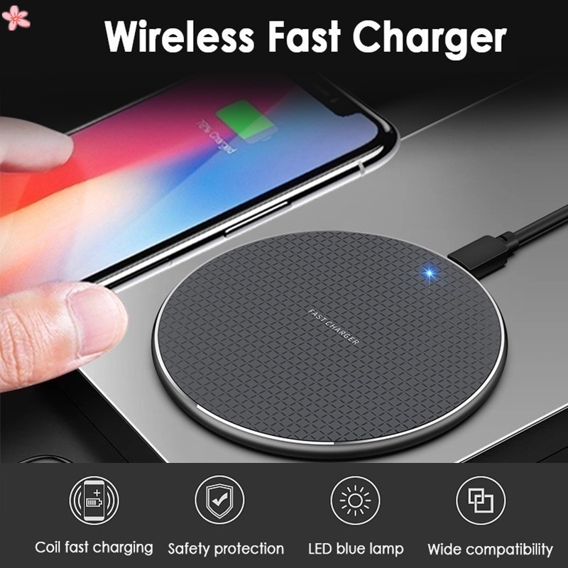 Wireless Charger 10W 15W Wireless Fast Charging QI Quick Charger Bulat