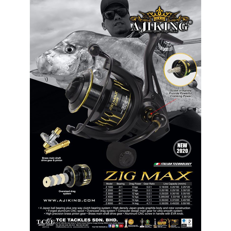 Ajiking Zig Max Z Spinning Fishing Reel.