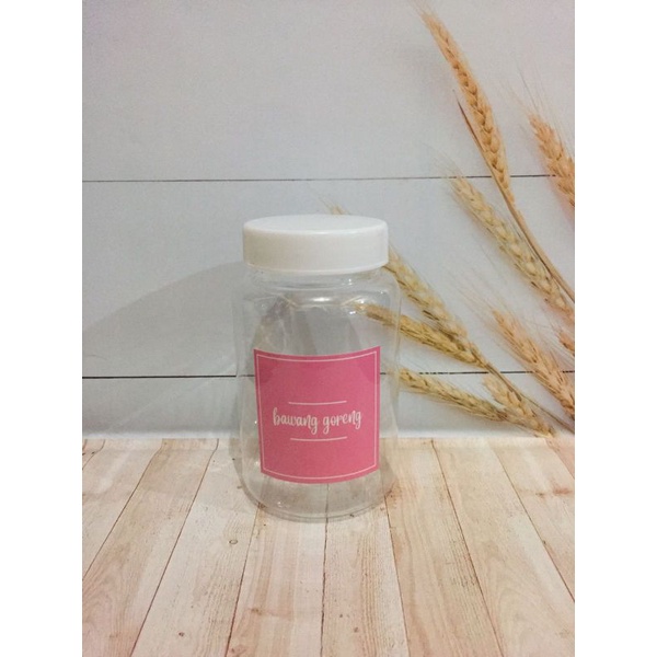 Label Baru Toples Bumbu Pink Plastik 320ml dengan Stiker Waterproof
