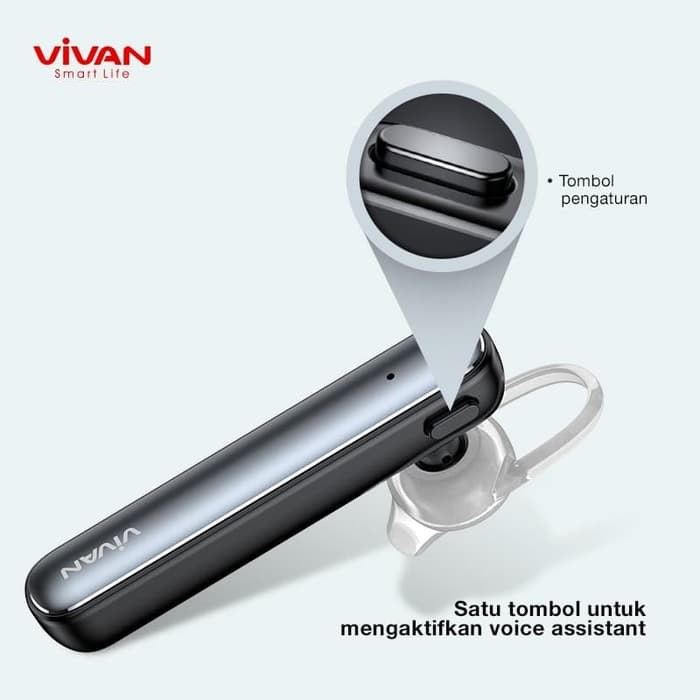 Headset Bluetooth Vivan Chat 100 Handsfree V5.0 Earphone HD Voice Stereo