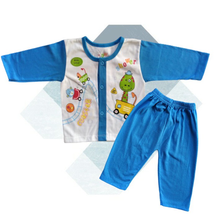 SETELAN BAJU BAYI KANCING DEPAN | TANGAN PANJANG | PAKAIAN BAYI