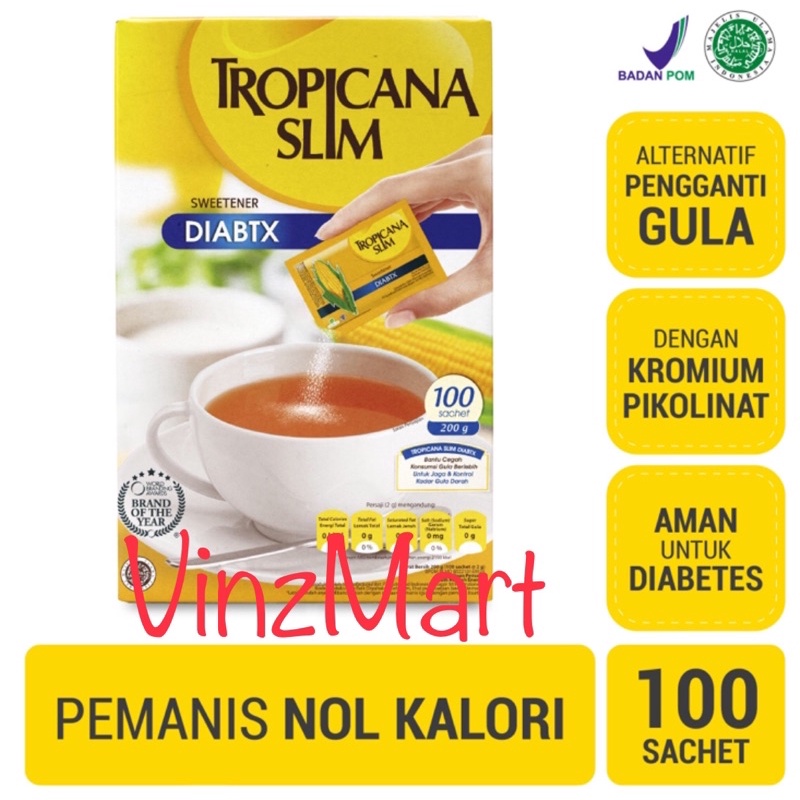 

Tropicana Slim Sweetener Diabtx 100 Sachet - Pemanis untuk Diabetesi