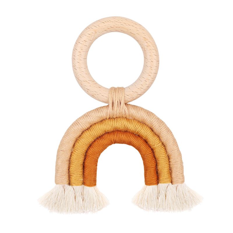 Mary Mainan Teether Kayu Organik Warna Pelangi Untuk Bayi