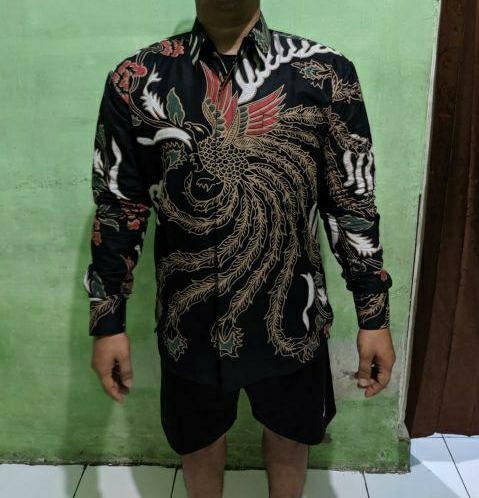 Atasan Batik Pria Lengan Panjang Kenongo Hem Padi Pekalongan M L Xl