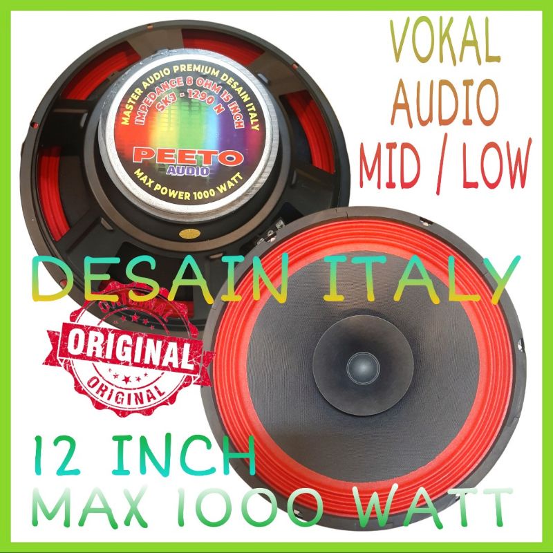 Speaker Component PEETO 12 Inch SKJ-1290 N VOKAL Audio Max 1000 Watt