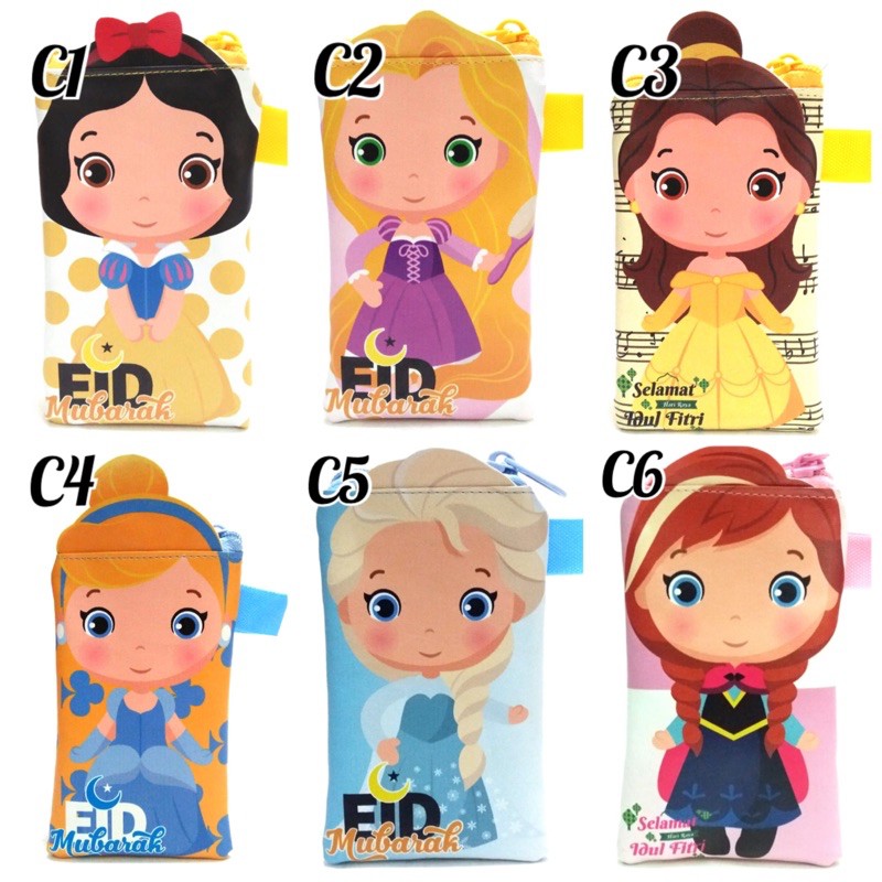 Dompet Lebaran Amplop Fitrah THR Anak Idul Fitri Eid Mubarak Panjang Snow White Rapunzel Muslimah 3D