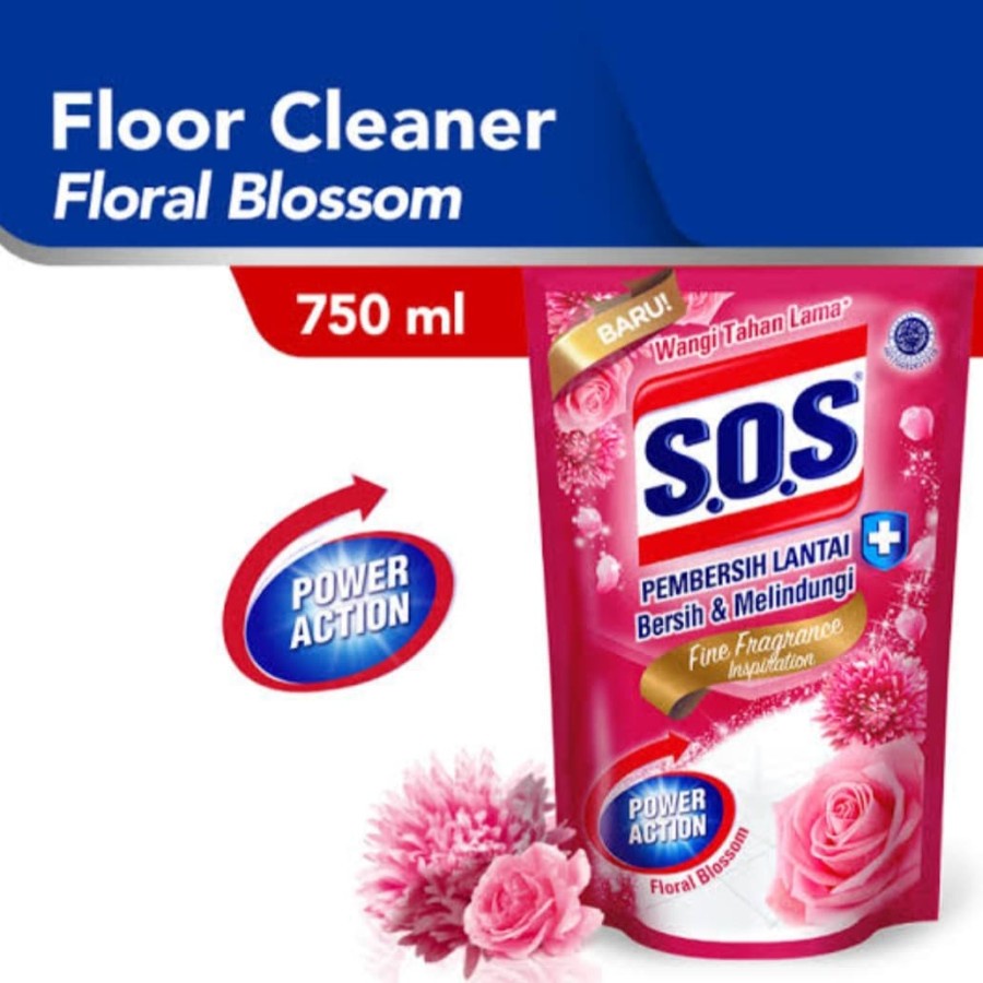 S.O.S Pembersih Lantai Floral Blossom 750ml SOS