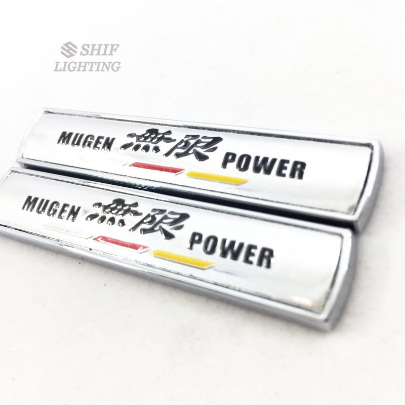 2pcs Stiker Emblem Logo MUGEN POWER Bahan Metal Untuk Stir Mobil HONDA