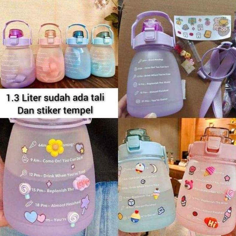 BOTOL MINUM VIRAL GEMOY GRADASI PASTEL MOTIVASI ANAK