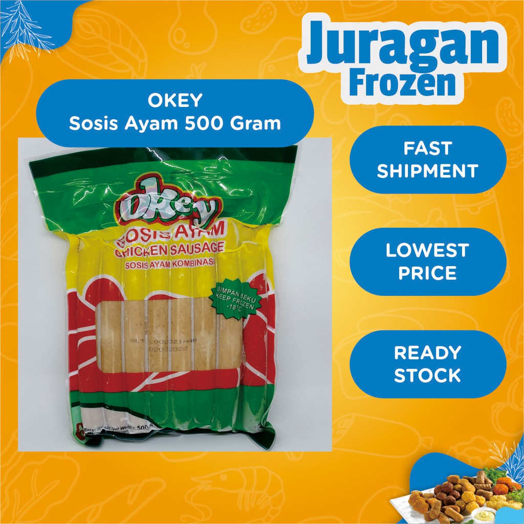 

Okey Sosis Ayam 500 Gram isi 15 Pcs Chicken Sausage