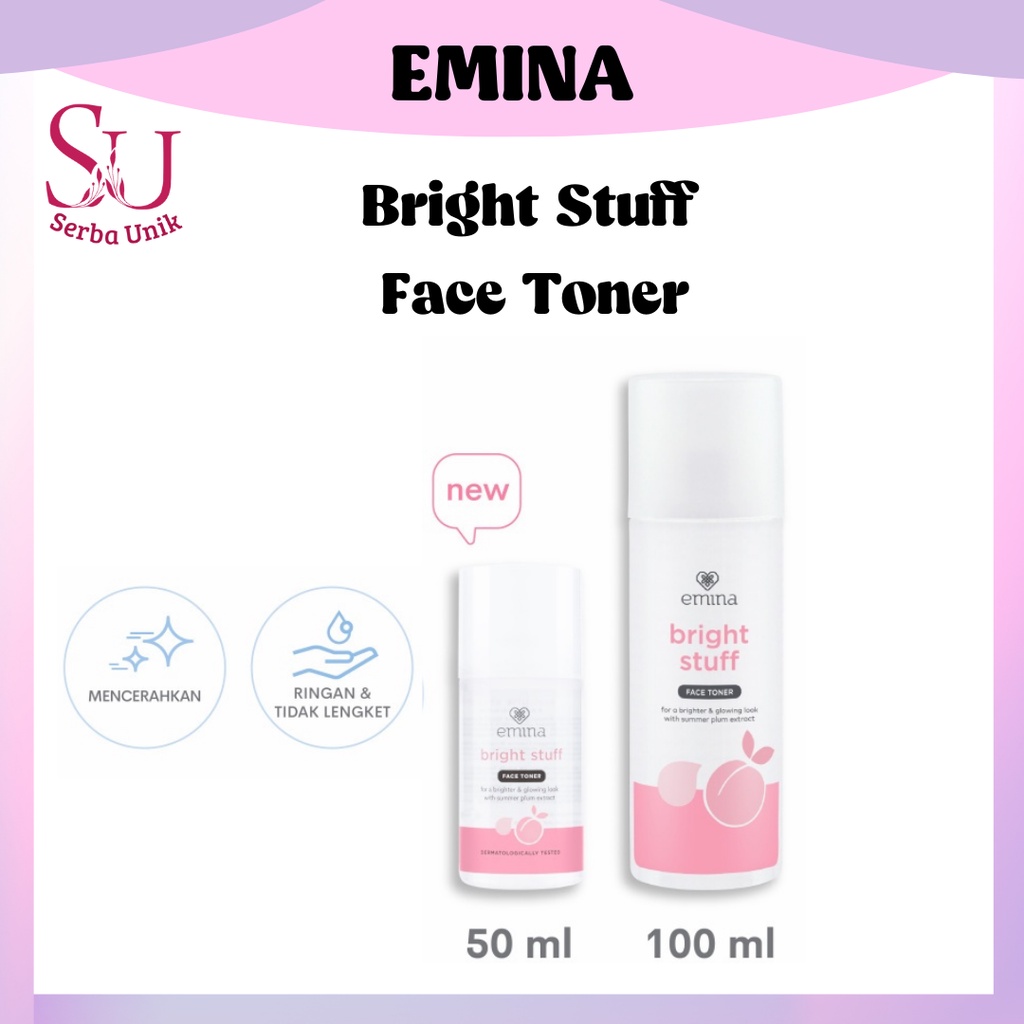 Emina Bright Stuff Series | Face Wash | Face Toner | Moisturizing Cream | Face Serum | Face Scrub | Micellar Water | Loose Powder