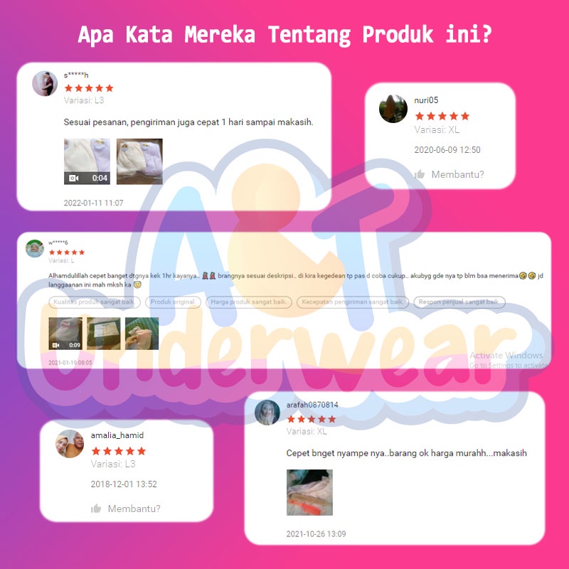AT60-ECER KELLY celana dalam wanita Remaja/dewasa bahan katun