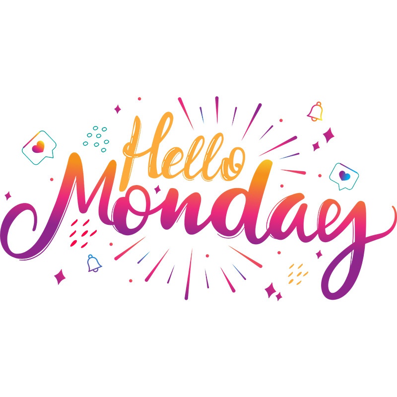 Stiker Dinding Desain Slogan Hello Monday Dapat Dilepas Untuk Dekorasi Kamar Tidur