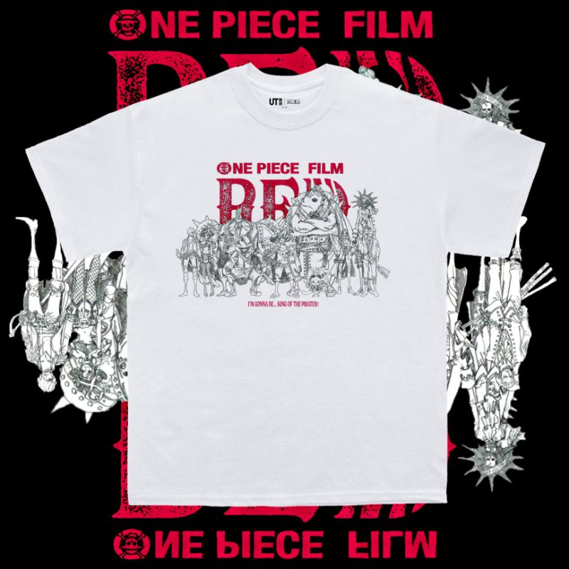 T-SHIRT KAOS ONE PIECE FILM RED CREW MUGIWARA NO LUFFY ANIME