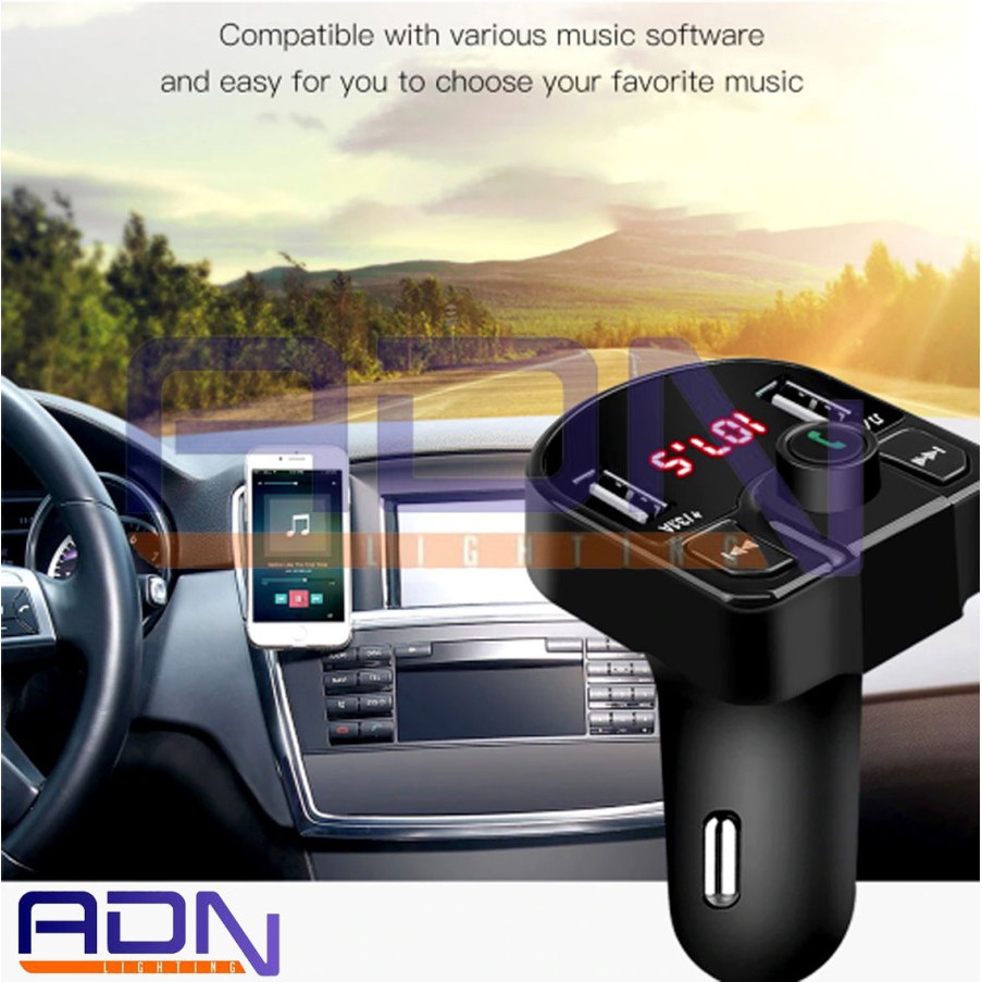 M9 2 Port USB Car Charger Handsfree Bluetooth FM Transmitter Mobil Rp85.000