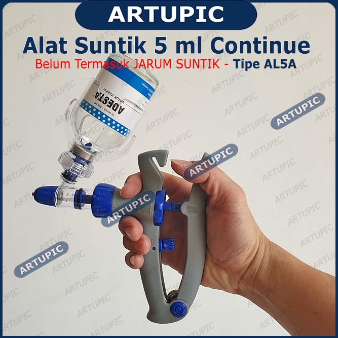 Alat Suntik AL5A injeksi Vaksin Kontinyu Otomatis 5 ml Continuous Syringe Automatic untuk ternak