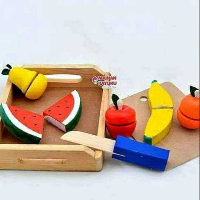Mainan Kayu "Buah Potong"