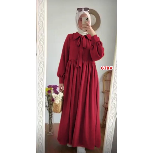 Dress muslim fashion wanita / Dress ceruty fashion wanita / Dress babydoll fashion wanita Jessica Collection 679#