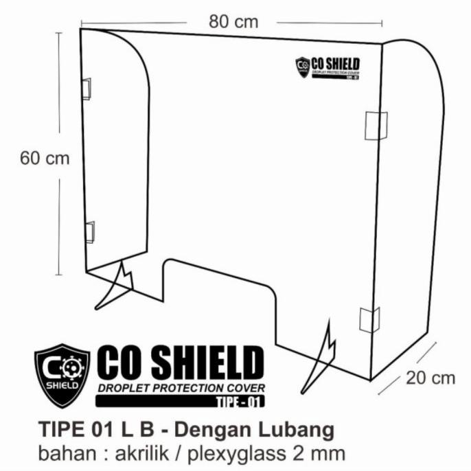 

Sekat Akrilik / Pembatas Acrylic CO SHIELD - Tipe 01 L - 60x80 cm- 2mm