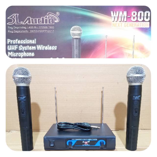 SL AUDIO WM 800 MIC HANDLE WIRELESS MICROPHONE SYSTEM