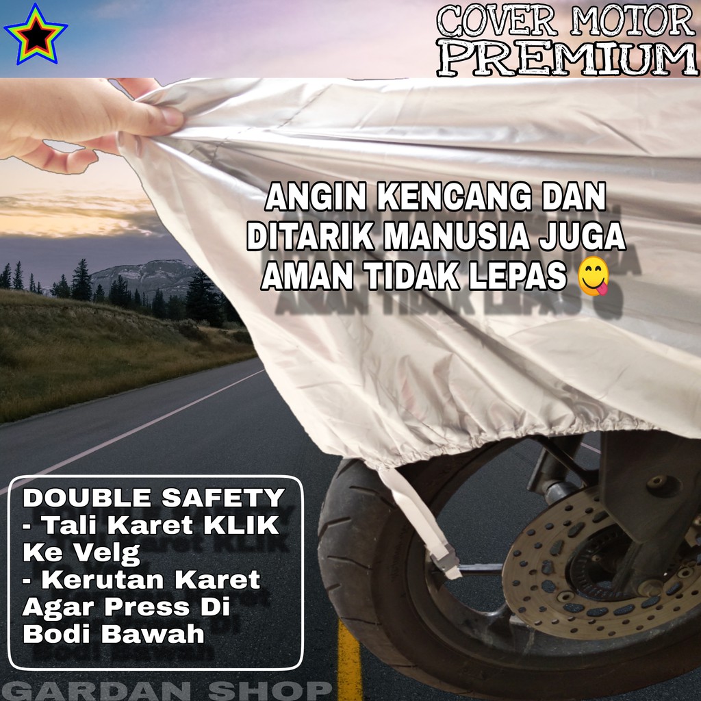 Sarung Motor SUZUKI THUNDER SILVER POLOS Body Cover Penutup Motor Suzuki Thunder PREMIUM