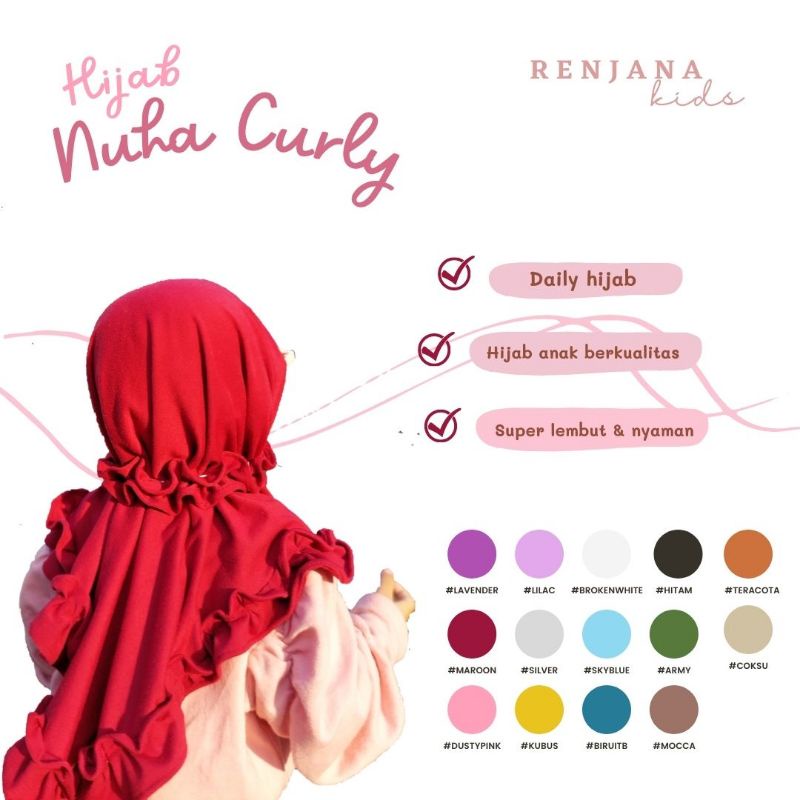 Jilbab Anak Rempel | Nuha Curly | Bergo Instan