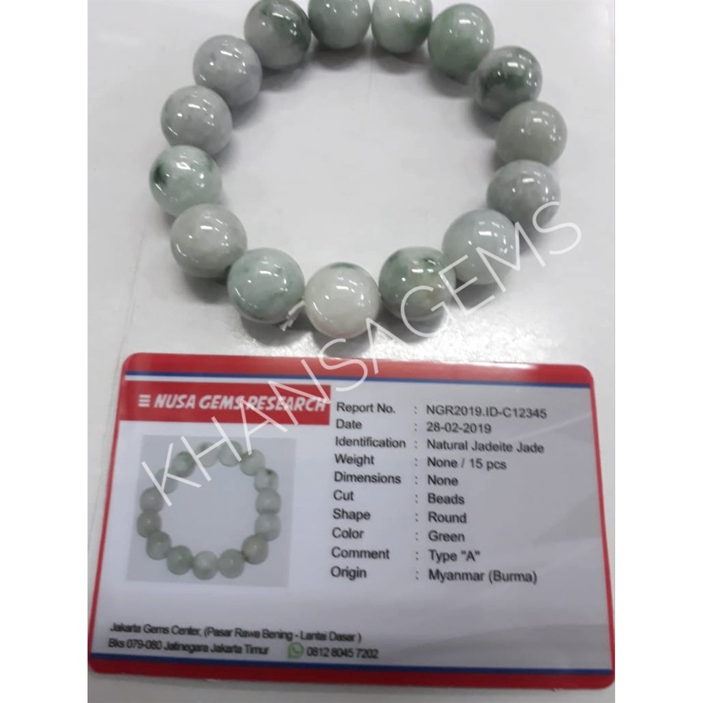 GELANG BATU NATURAL GIOK BURMA ATAU BIRMA GRADE A