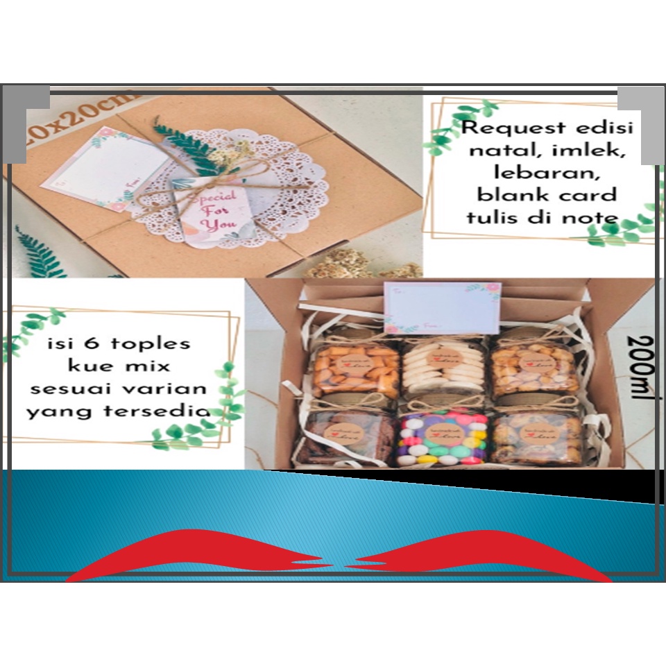

Hampers kado gift box cookies kue biscuit birthday ultah wisuda tahun baru imlek lebaran natal chinese new year cemilan mkanan bisukit hadiah