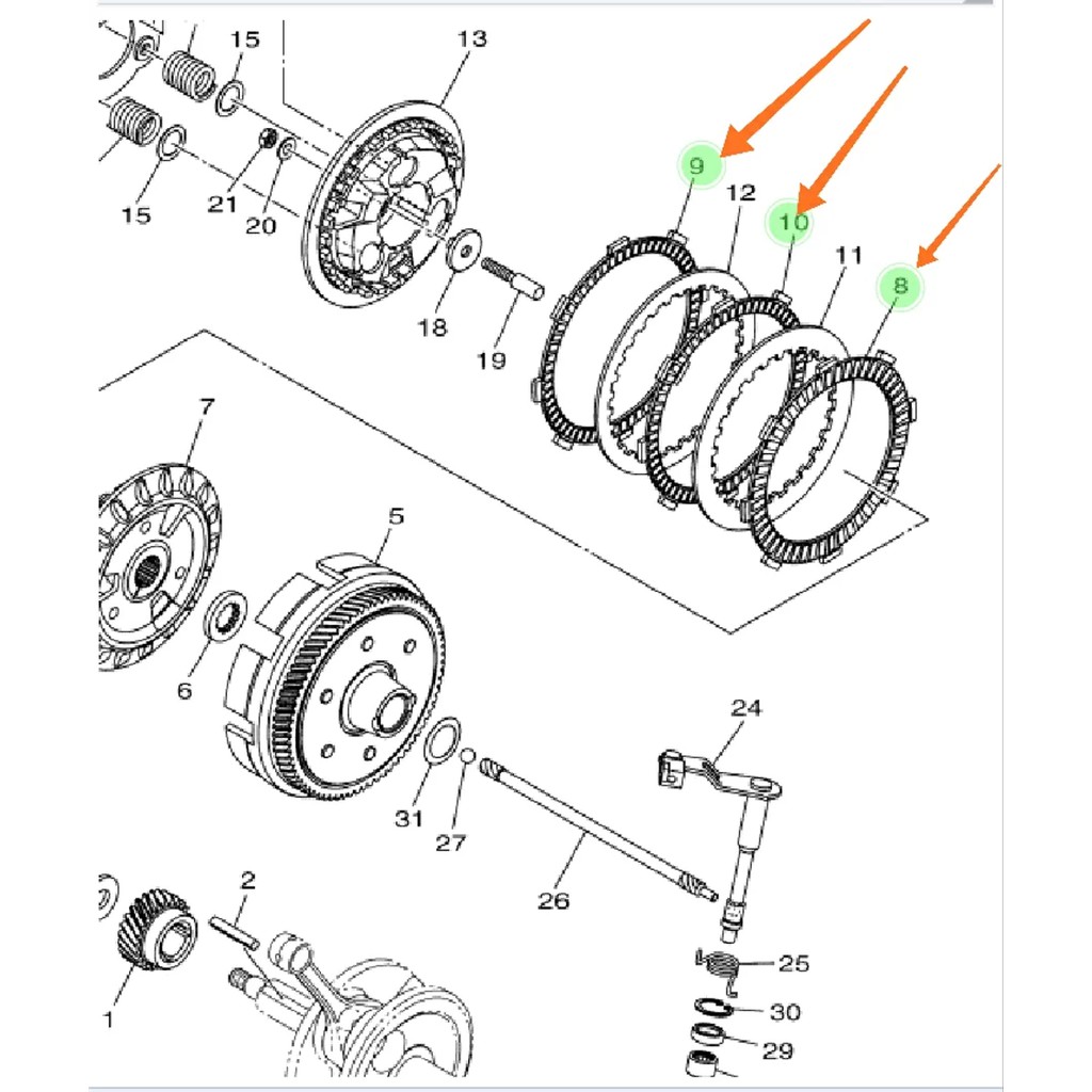 KAMPAS KOPLING NEW R15 VVA V3 MT15 XSR VIXION R 155 ORIGINAL YGP BK6-E6321 - BK6-E6331-00 - 2ND-E6321-00