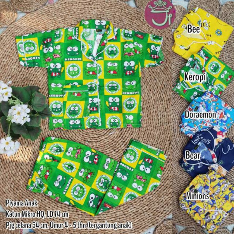 Piyama anak karakter (4-5)th @23K min 10pcs