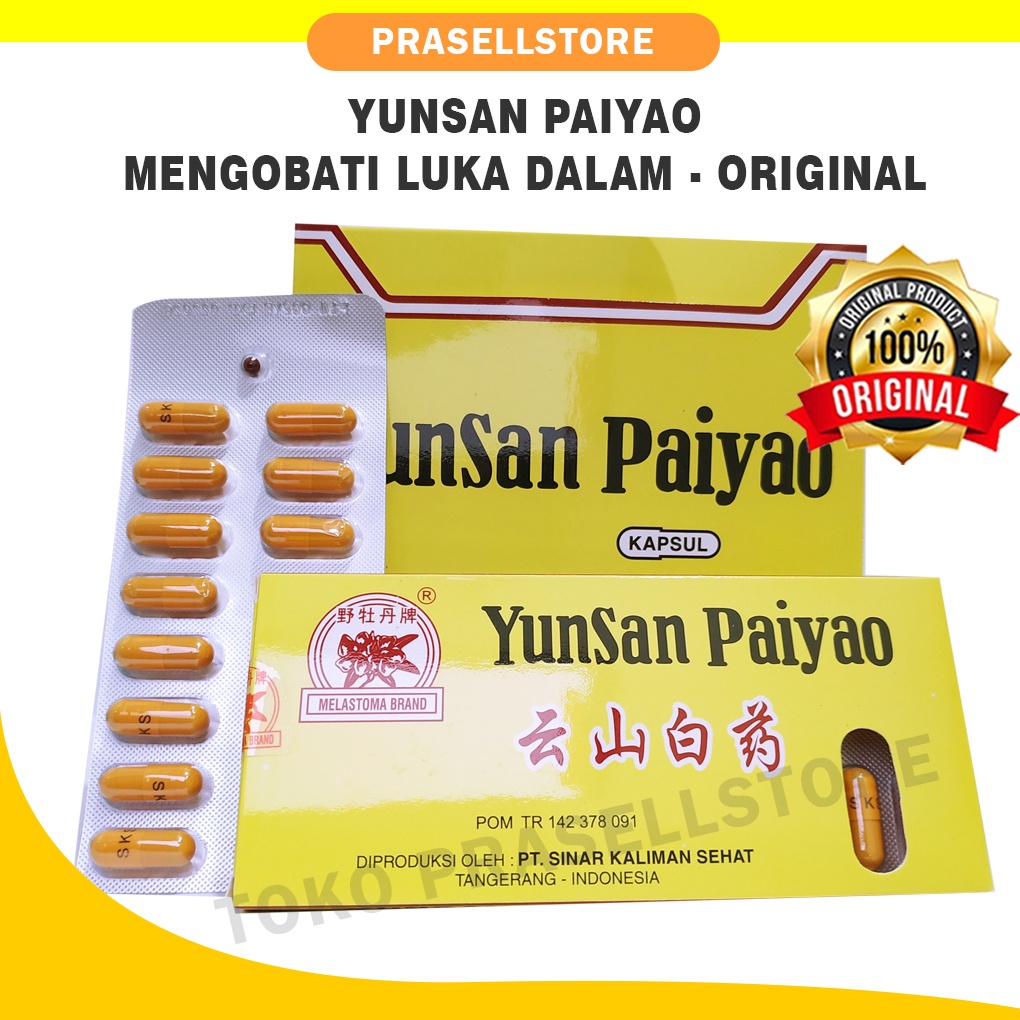 YUNSAN PAIYAO Original 16 kapsul Mengobati Luka Dalam, Memar, Pendarahan Dll