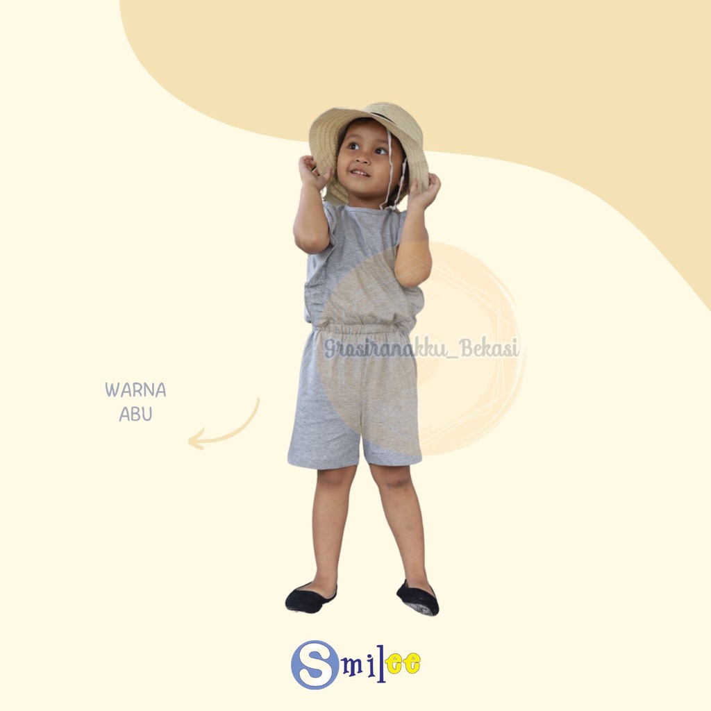 Jumpsuit Anak Smilee Nada Polos Mixx Warna Size 1-5T