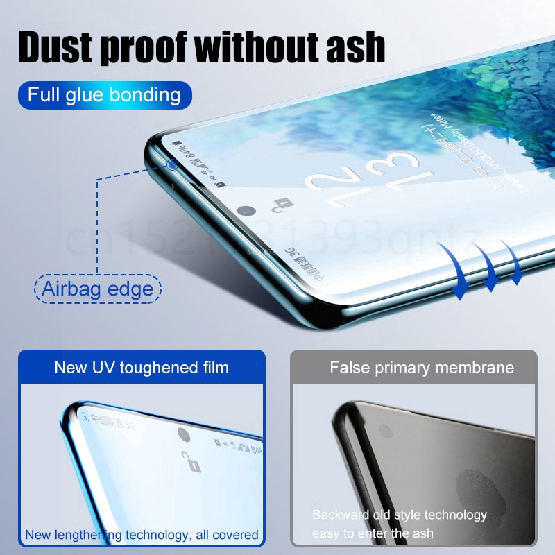 Pelindung Layar Tempered Glass Uv Untuk Samsung Galaxy S8 S9 S10 S20Plus Note 8 Note 9 Note 10