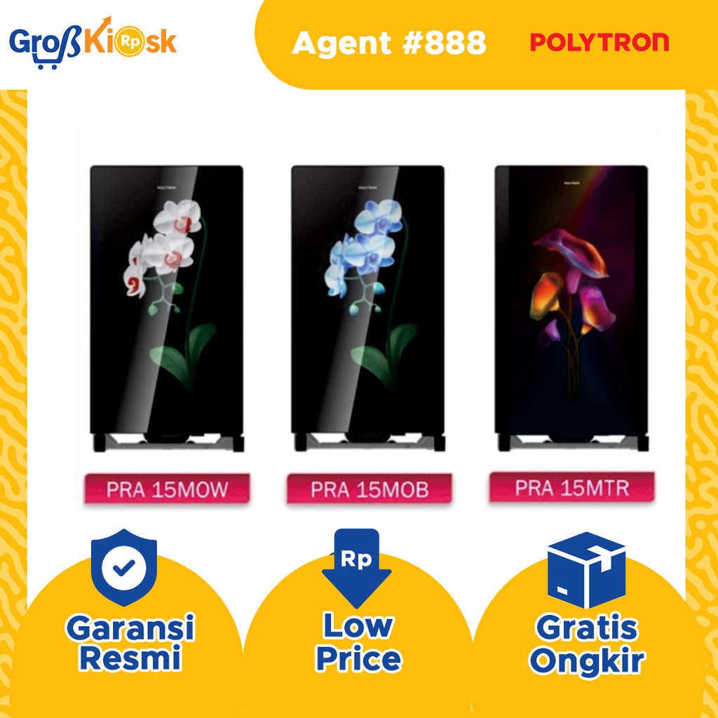 Kulkas 1 Pintu Polytron PRA 15MOW/MOB/MTR 150L