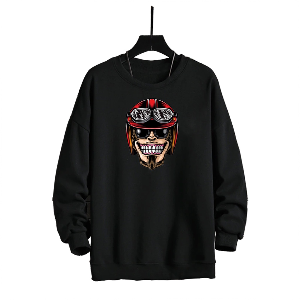 Sweater crewneck pria APE SMILE sweter cewek cowok distro murah keren