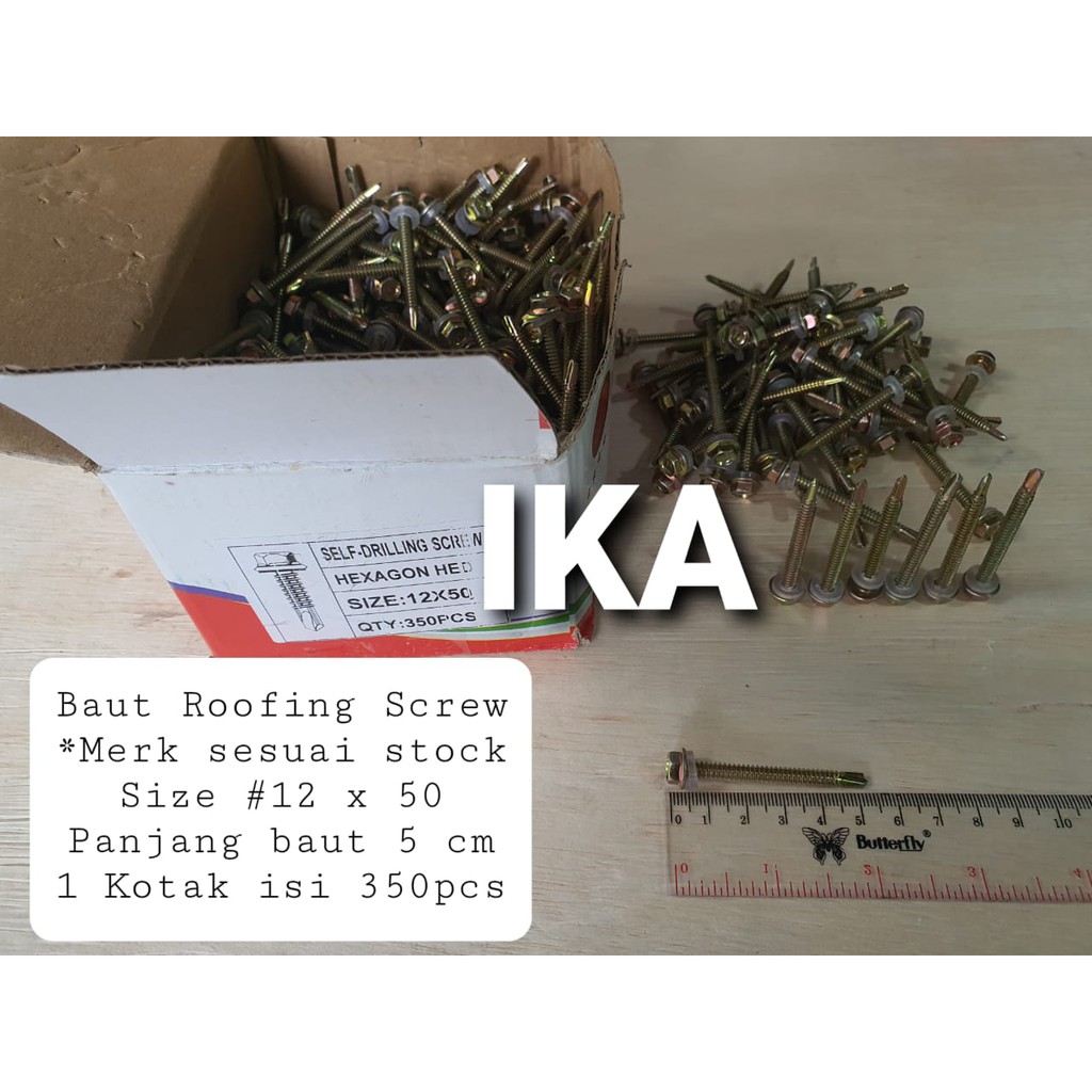 Baut Roofing Pjg 5 cm / Skrup Sekrup Ruping 50 / Rufing KUALITAS BAGUS  ASLI (HRG 1KOTAK TDK ECER)