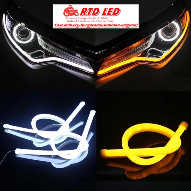 Drl Led Lampu alis flexibel 30 Cm isi 2 Pcs Original Premium Quality