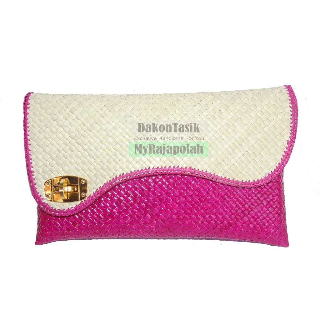 DT-1710 Dompet Pesta Model Gelombang Half Butterfly Anyaman Pandan