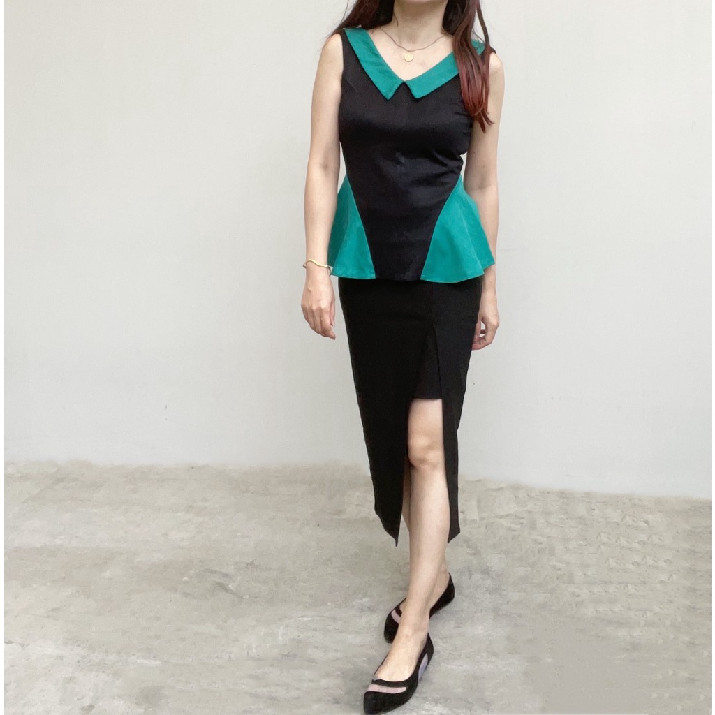 SL330 - Rok Sepan Bodycon Slim Wanita Wedges Office Look